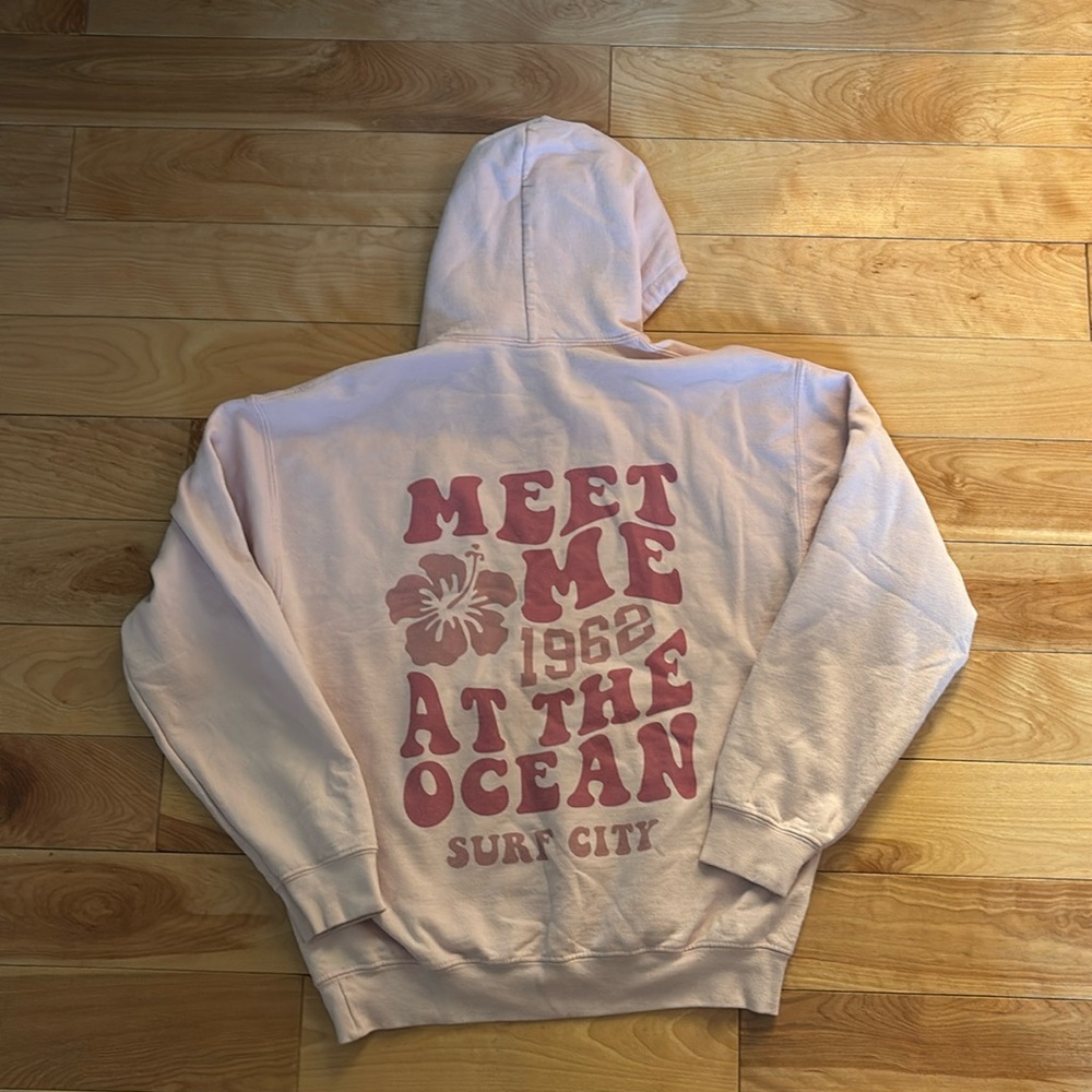 Pink Graphic Beach Hoodie